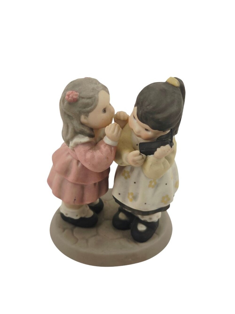 Enesco The Secret Of Staying Close Porcelain Figurine Girls Telephone 1999